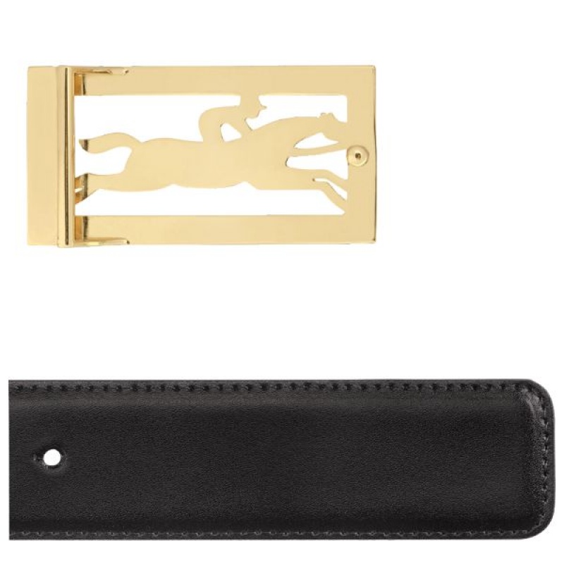 Black / Beige Longchamp Delta Box Men's Belts | 85427-YXMG