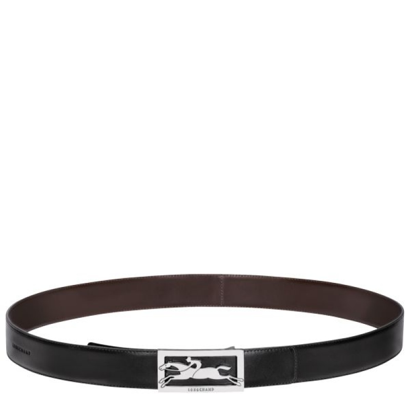 Black / Beige Longchamp Delta Box Men's Belts | 95023-AEOM