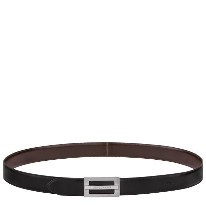 Black / Beige Longchamp Delta Box Men's Belts | 47051-JLHX