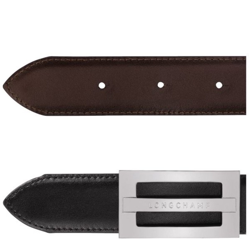 Black / Beige Longchamp Delta Box Men's Belts | 47051-JLHX