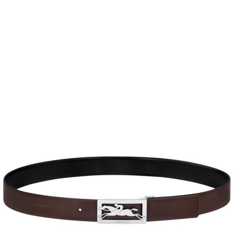 Black / Beige Longchamp Delta Box Men's Belts | 93518-MDEJ