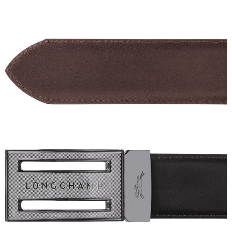 Black / Beige Longchamp Delta Box Men's Belts | 34906-WIKC