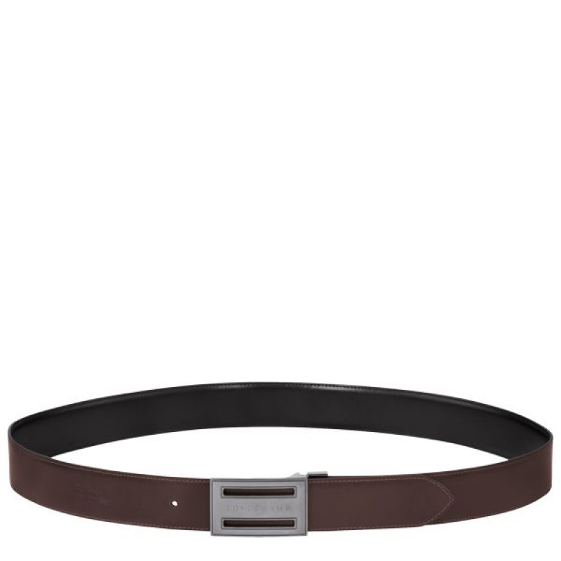 Black / Beige Longchamp Delta Box Men's Belts | 34906-WIKC