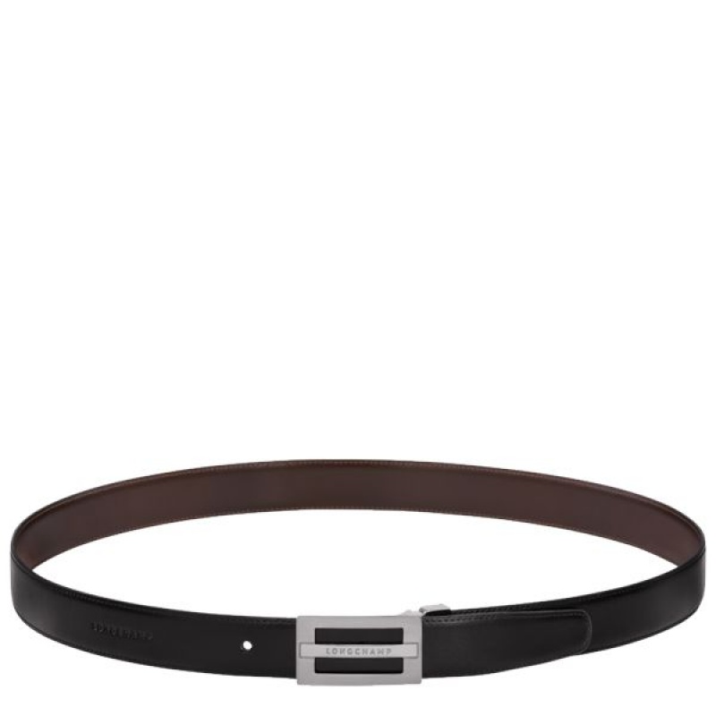 Black / Beige Longchamp Delta Box Set Men's Belts | 96125-SIOA