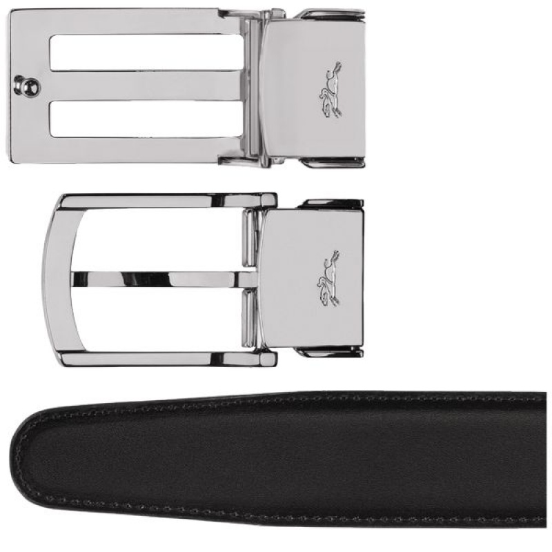 Black / Beige Longchamp Delta Box Set Men's Belts | 96125-SIOA