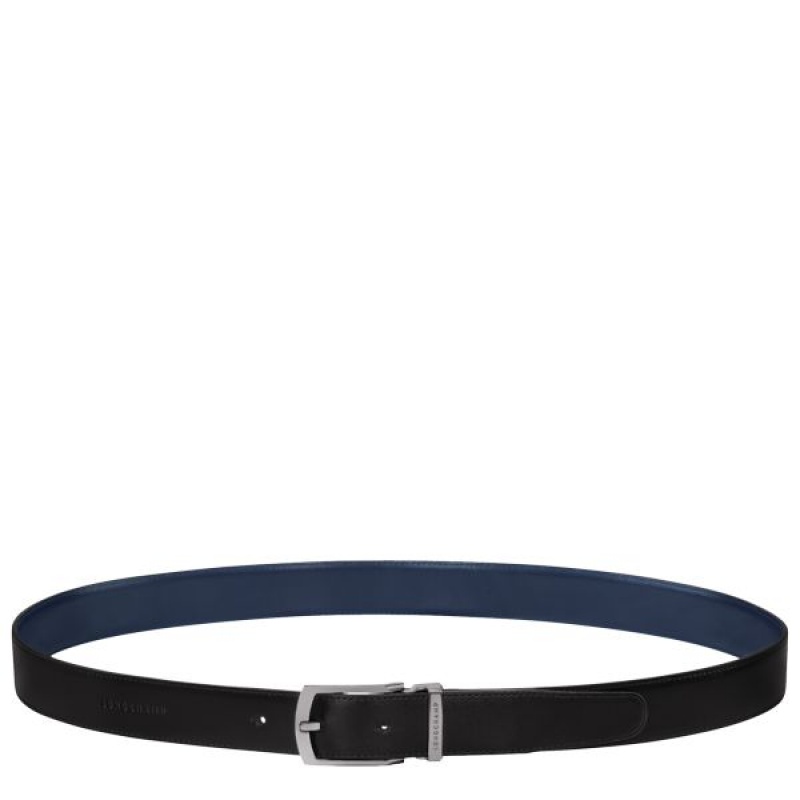 Black / Navy Longchamp Delta Box Men's Belts | 25170-ODIB