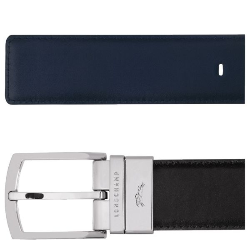 Black / Navy Longchamp Delta Box Men's Belts | 24371-SFEH