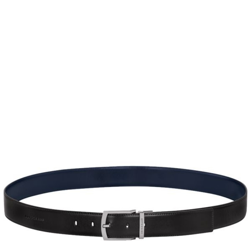 Black / Navy Longchamp Delta Box Men\'s Belts | 24371-SFEH