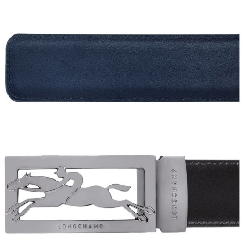 Black / Navy Longchamp Delta Box Men's Belts | 24578-ZKVP