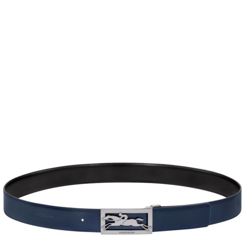 Black / Navy Longchamp Delta Box Men's Belts | 24578-ZKVP