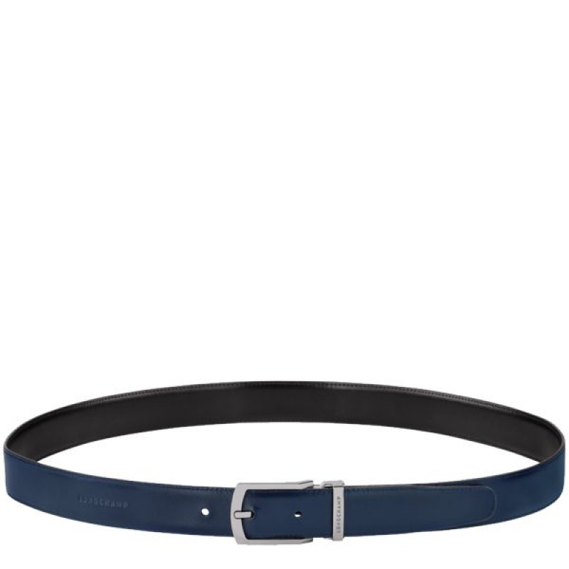 Black / Navy Longchamp Delta Box Set Men's Belts | 46382-QFKU