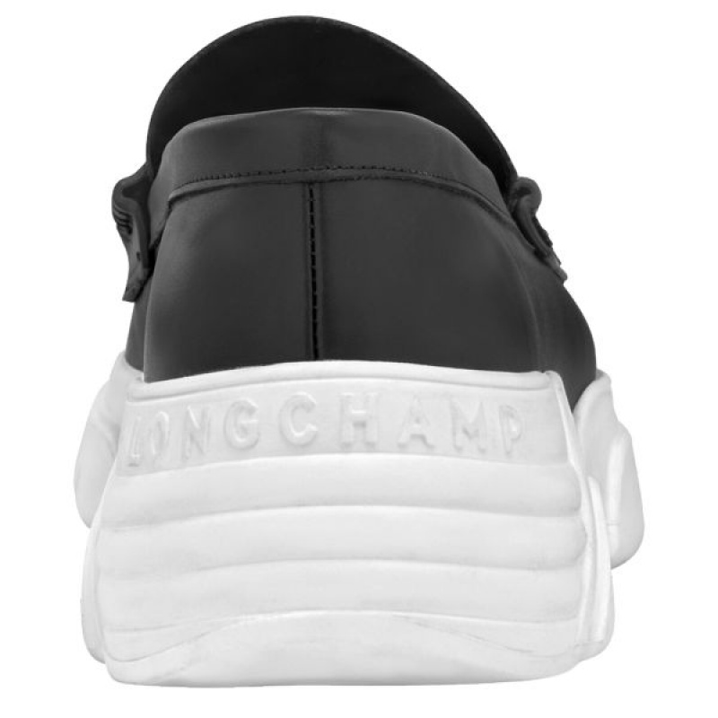 Black / White Longchamp Au Sultan Loafer Women's Loafers | 75093-FYUQ