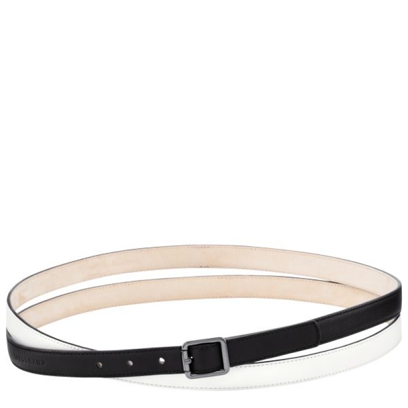 Black / White Longchamp Fall/Winter Women's Belts | 02196-NLUV