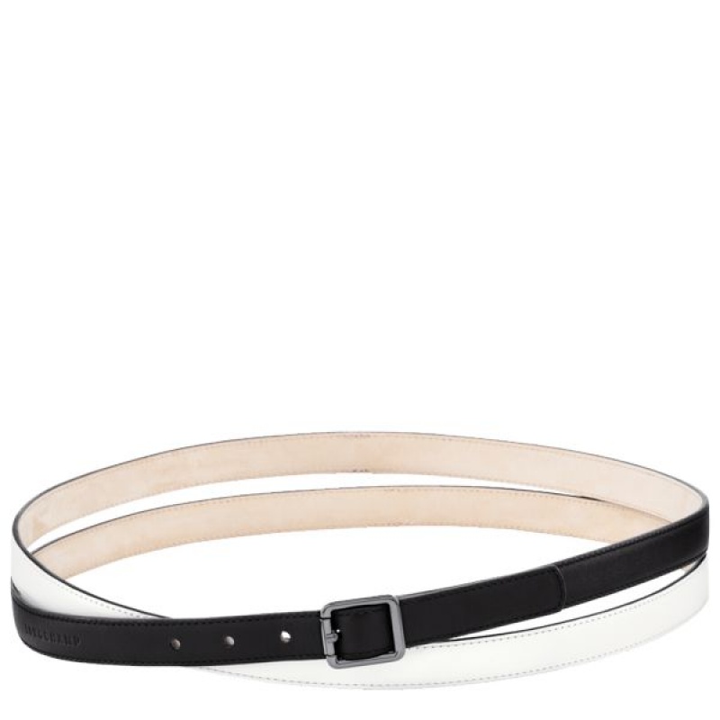 Black / White Longchamp Fall/Winter Women\'s Belts | 02196-NLUV