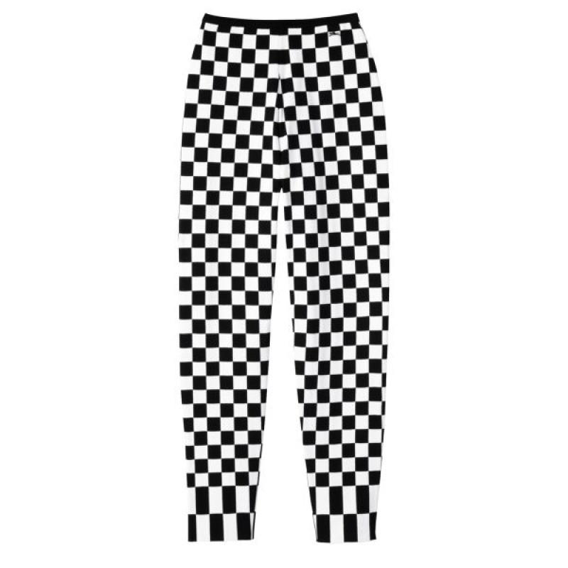 Black / White Longchamp Knit Women's Leggings | 56289-IULV