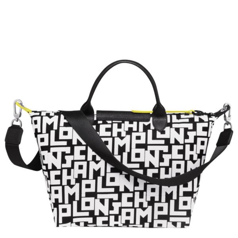 Black / White Longchamp Le Pliage Lgp L Men's Handbag | 38592-IXAN