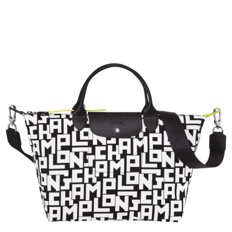 Black / White Longchamp Le Pliage Lgp L Men's Handbag | 38592-IXAN