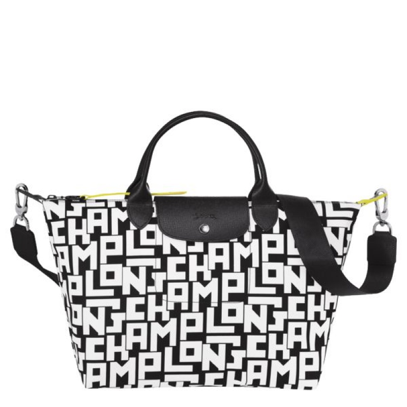 Black / White Longchamp Le Pliage Lgp L Men\'s Handbag | 38592-IXAN