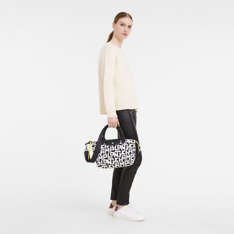 Black / White Longchamp Le Pliage Lgp S Women's Handbag | 50194-BZQS