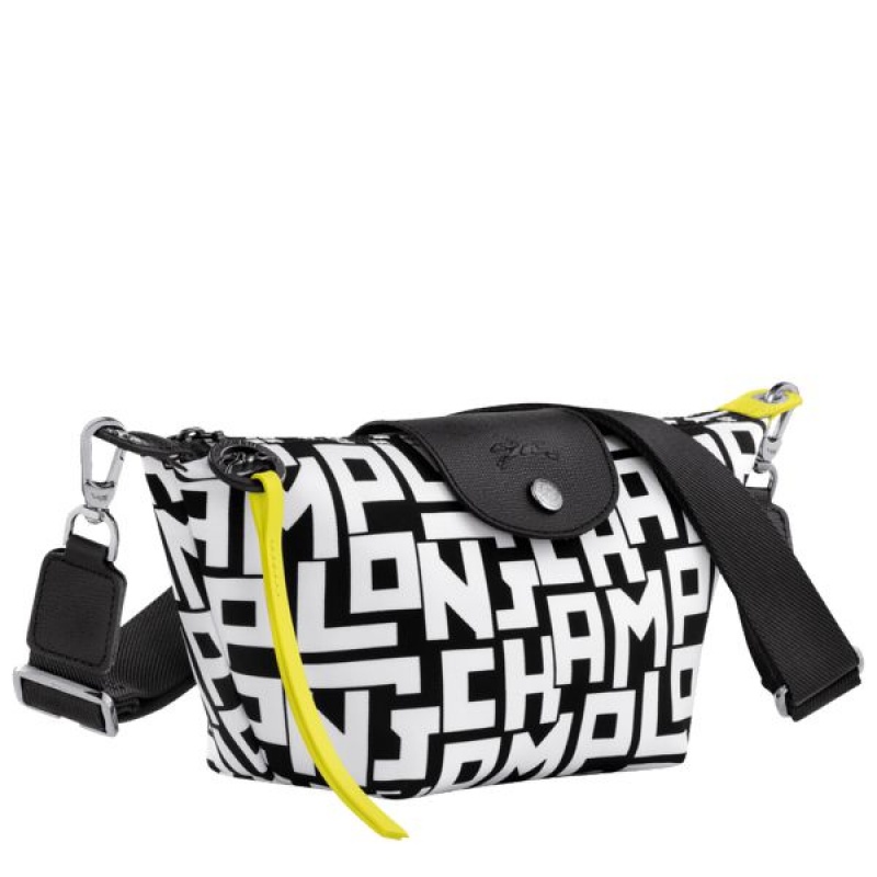 Black / White Longchamp Le Pliage Lgp XS Men's Crossbody Bags | 32164-SXHN