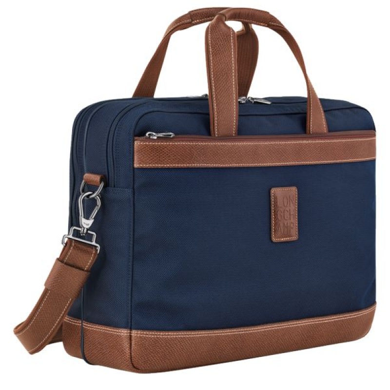 Blue Longchamp Boxford L Men's Briefcase | 06852-MBTE