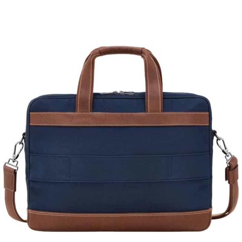 Blue Longchamp Boxford L Men's Briefcase | 06852-MBTE