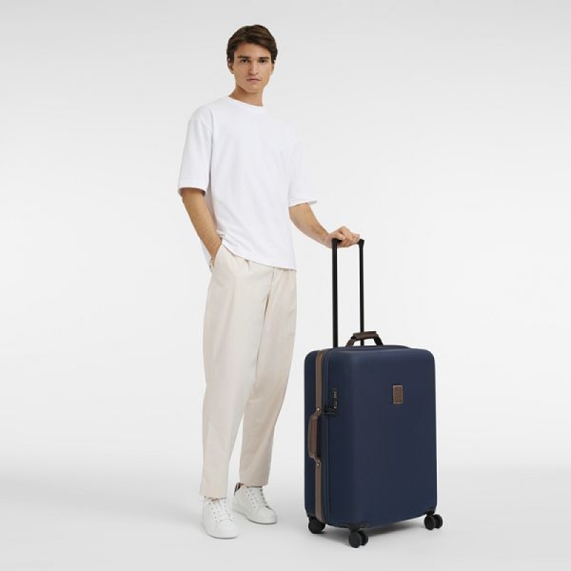 Blue Longchamp Boxford L Men's Suitcases | 80359-HRLN