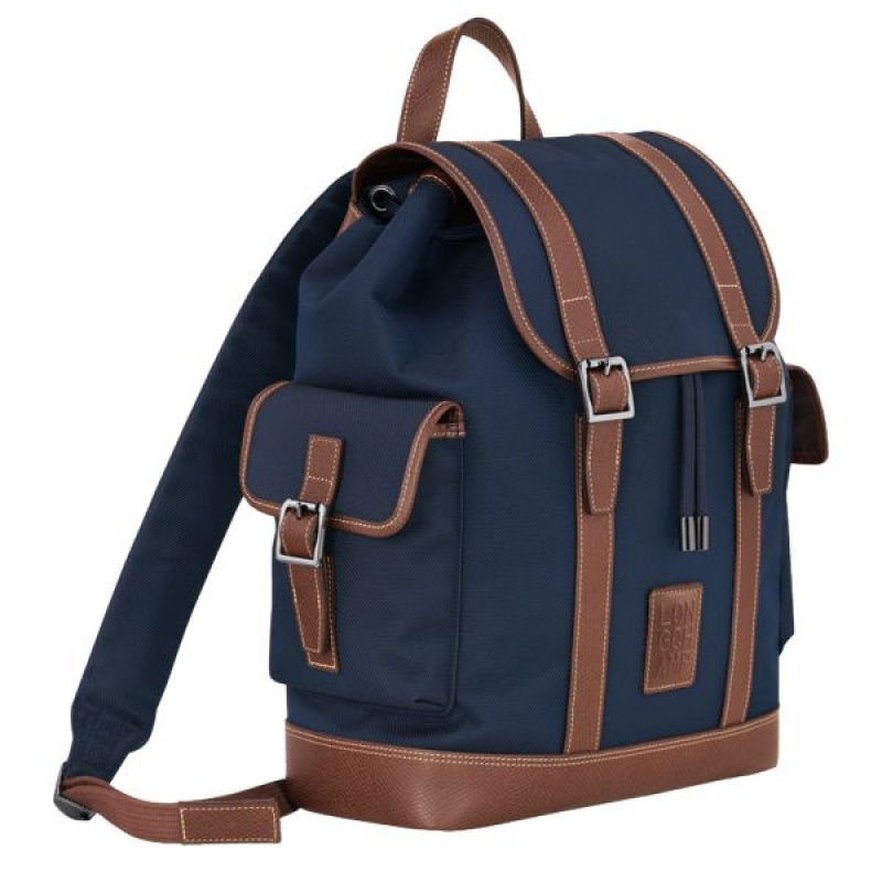 Blue Longchamp Boxford Men's Backpacks | 32160-YQMN