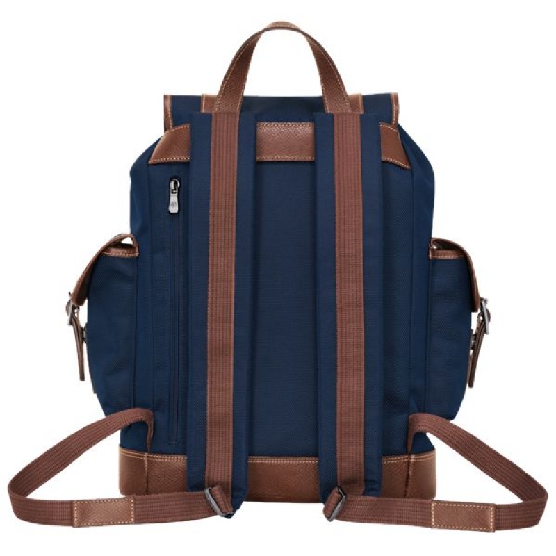 Blue Longchamp Boxford Men's Backpacks | 32160-YQMN