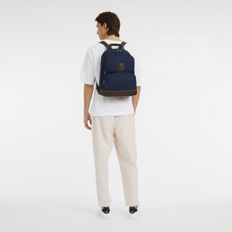 Blue Longchamp Boxford Men's Backpacks | 45639-HZDG