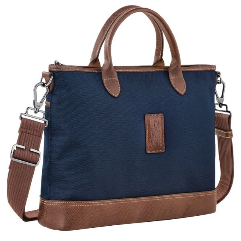 Blue Longchamp Boxford S Men's Briefcase | 76439-OLZG