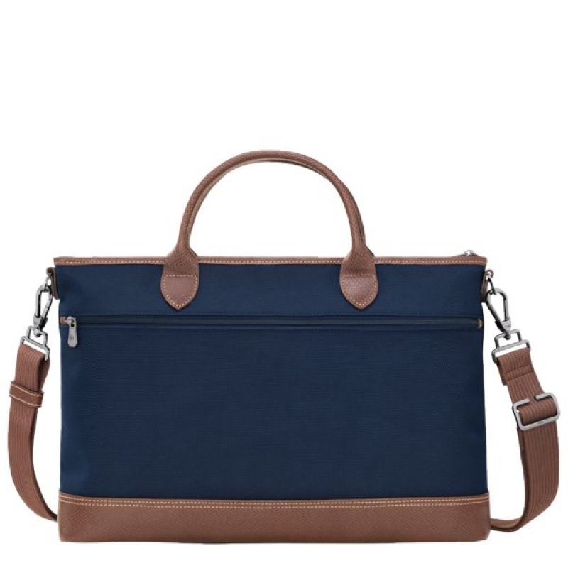 Blue Longchamp Boxford S Men's Briefcase | 76439-OLZG