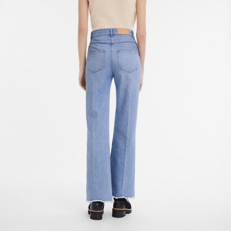 Blue Longchamp Denim Women's Jeans | 43108-FJRD