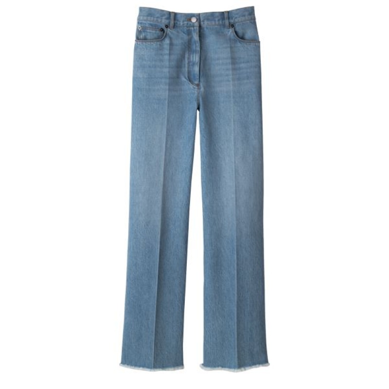 Blue Longchamp Denim Women's Jeans | 43108-FJRD