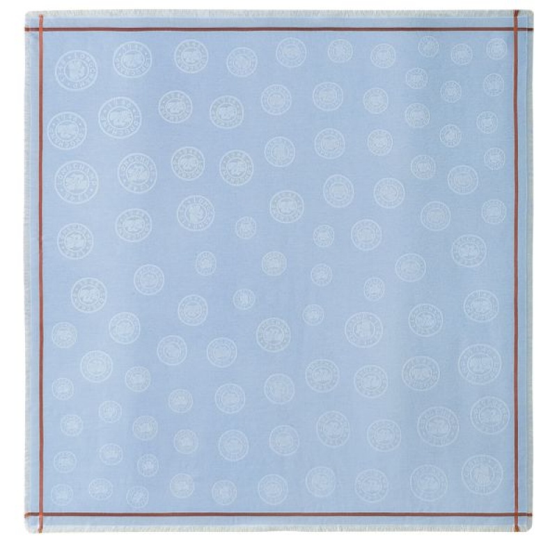 Blue Longchamp La Medaille Women's Scarf | 04712-OZKP