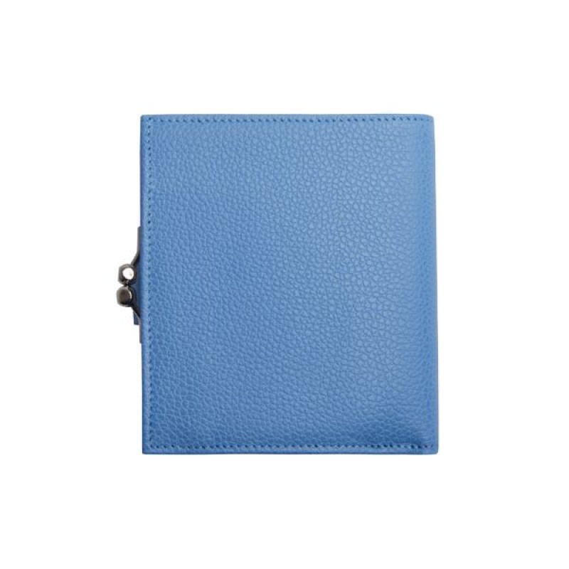 Blue Longchamp Le Foulonne Compact Women's Wallets | 81976-UJPK