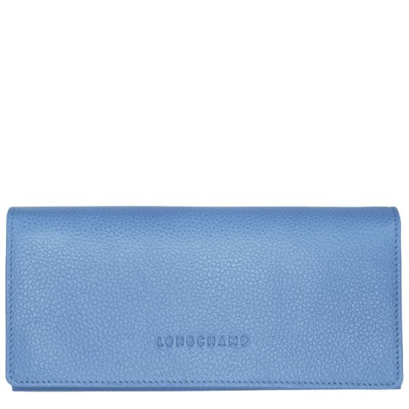 Blue Longchamp Le Foulonne Continental Women's Wallets | 92831-JHVU