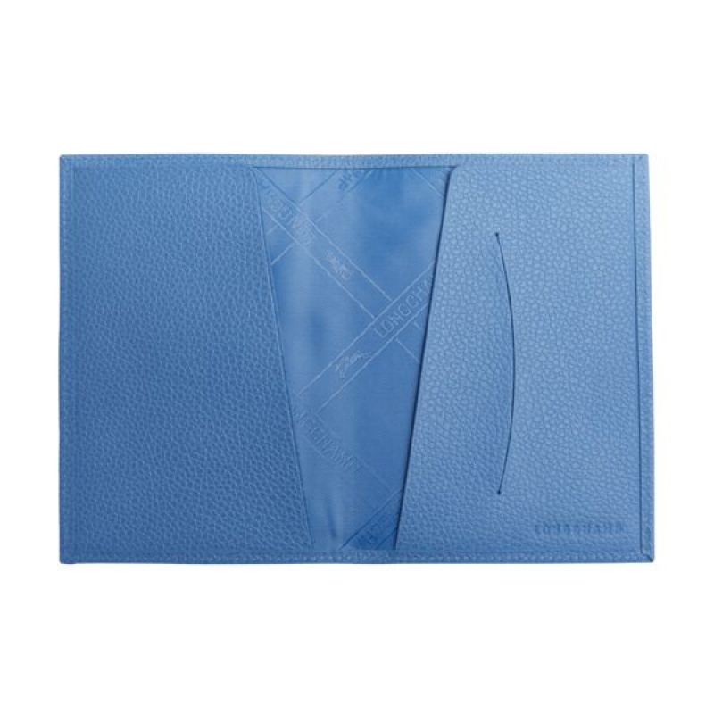 Blue Longchamp Le Foulonne Men's Passport Holder | 05942-NTHE