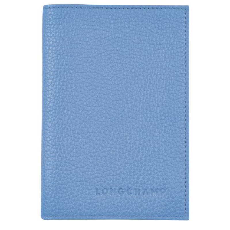 Blue Longchamp Le Foulonne Men's Passport Holder | 38260-GNUX