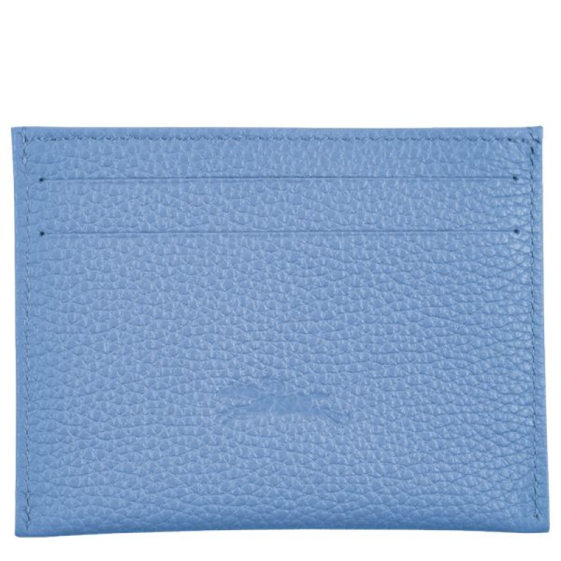 Blue Longchamp Le Foulonne Women's Cardholders | 87930-PTQS