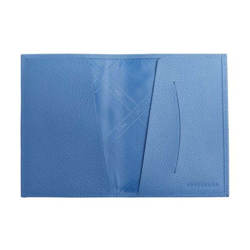 Blue Longchamp Le Foulonne Women's Passport Holder | 64729-YSML