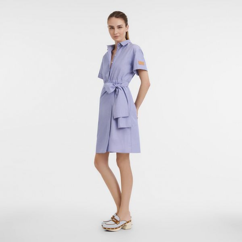 Blue Longchamp Oxford Women's Dress | 82490-RNQT