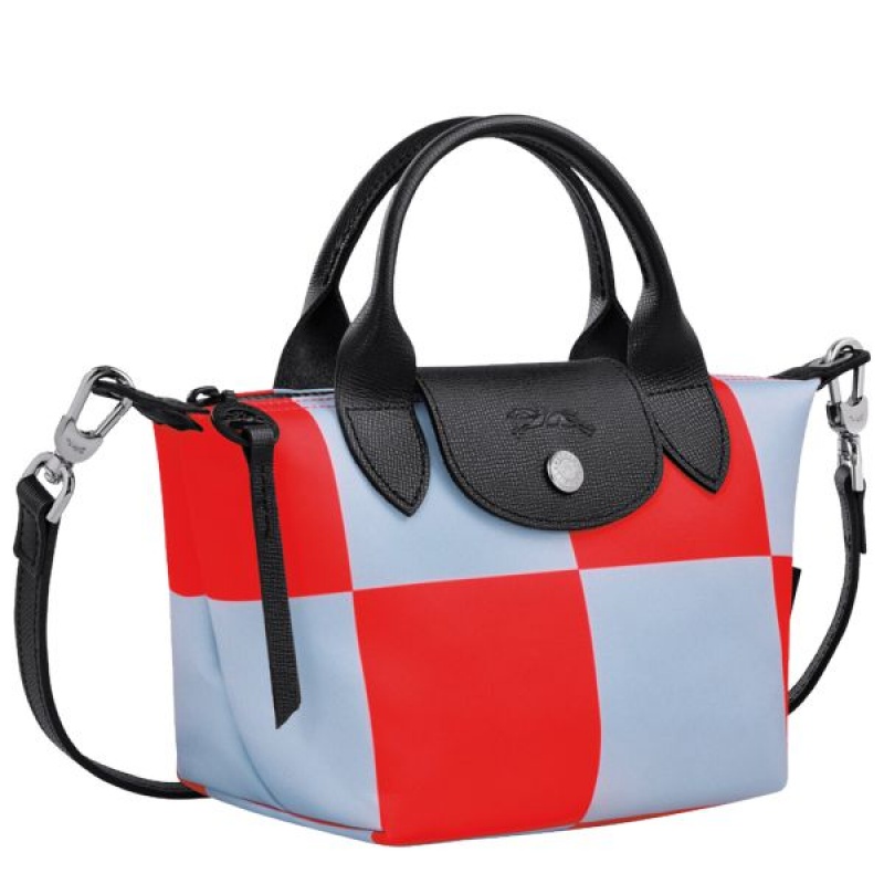 Blue / Red Longchamp Le Pliage Collection XS Men's Handbag | 07836-OHBU