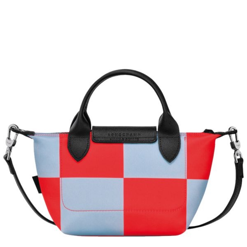 Blue / Red Longchamp Le Pliage Collection XS Men's Handbag | 07836-OHBU