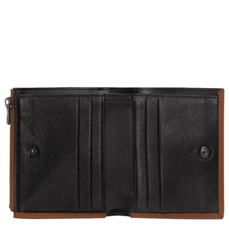 Brown Longchamp 3D Men's Wallets | 26710-DEJA