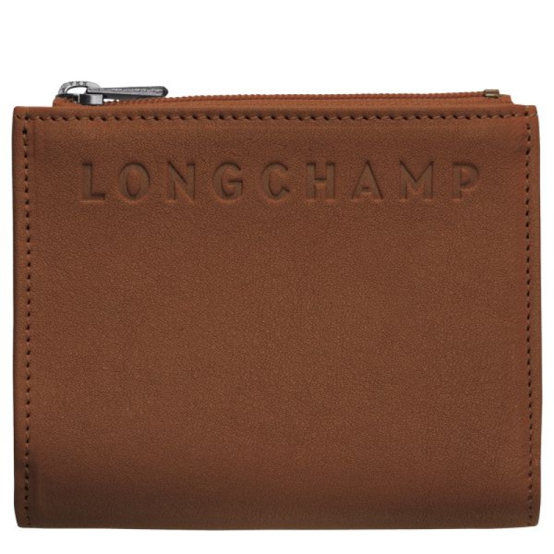 Brown Longchamp 3D Men's Wallets | 26710-DEJA