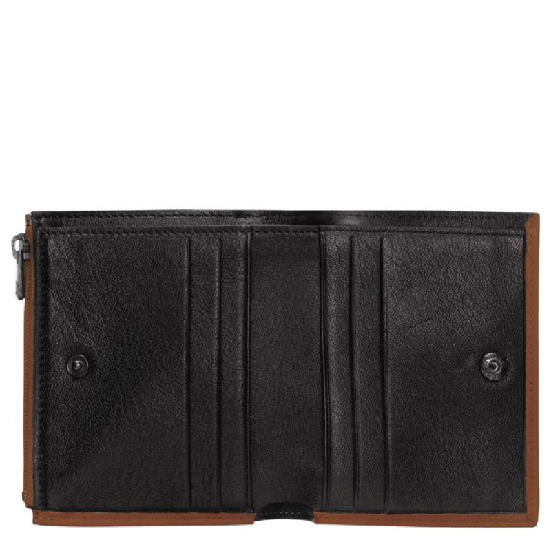 Brown Longchamp 3D Men's Wallets | 26710-DEJA