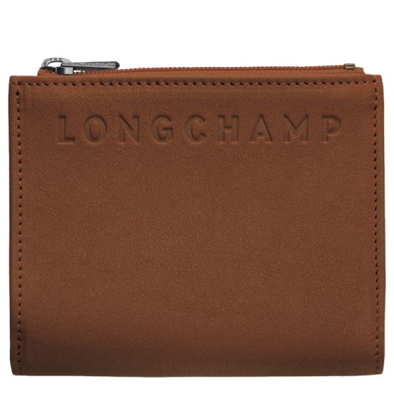 Brown Longchamp 3D Men\'s Wallets | 26710-DEJA