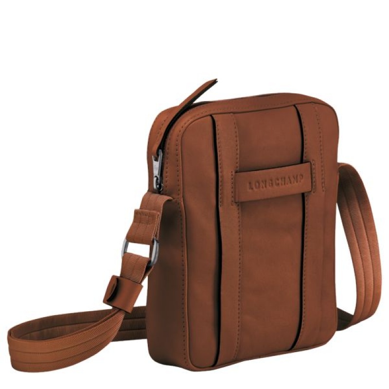 Brown Longchamp 3D XS Men's Crossbody Bags | 87106-OLEC