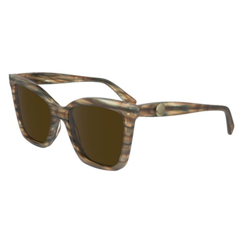 Brown Longchamp Acetate Women's Sunglasses | 48160-QZVW